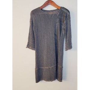 SKIF One Size M Dress Cotton Linen Knit Art-to-Wear Gray